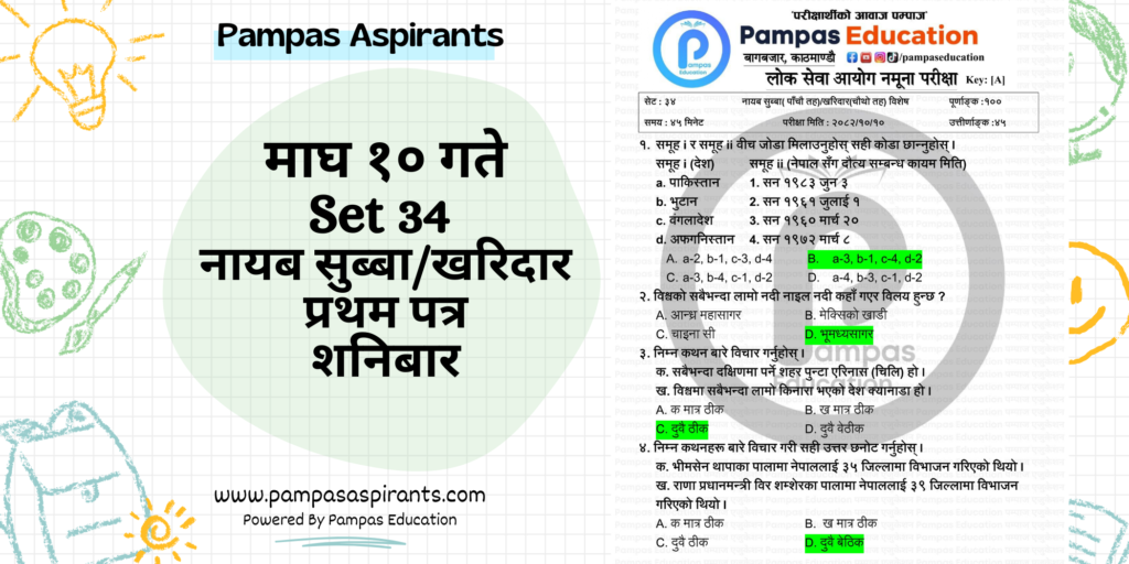 Nayab Subba/Kharidar Model Set | Loksewa Aayog Namuna Prikshya [नमूना परीक्षा]